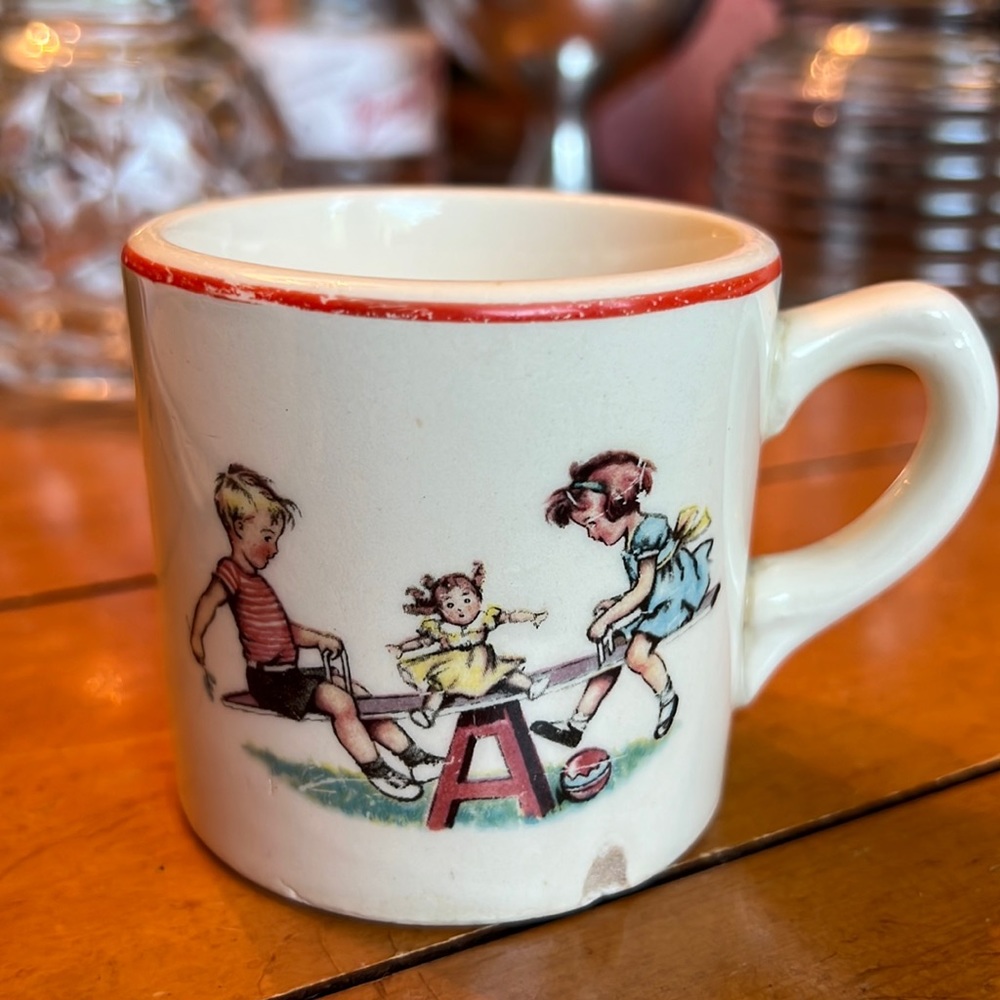Antique Baby Cup Children Teeter-Totter